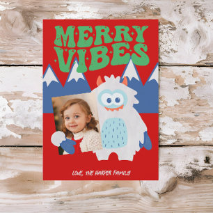 Cartes Pour Fêtes Annuelles Retro Yeti Whimsical Kids Noël