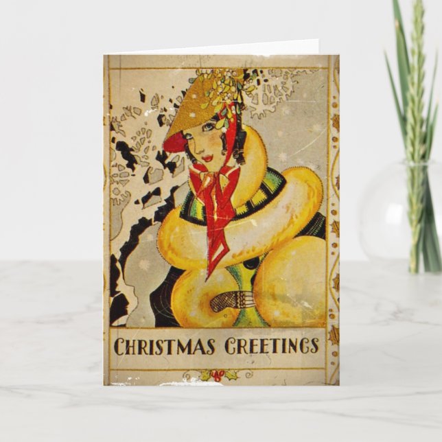 Cartes Pour Fêtes Annuelles Rétros salutations de Noël d'aileron (Devant)