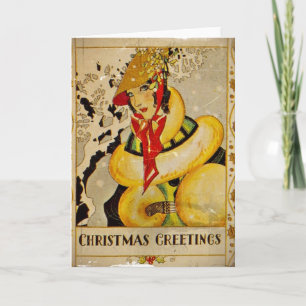 Cartes Pour Fêtes Annuelles Rétros salutations de Noël d'aileron