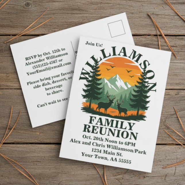 Cartes Pour Fêtes Annuelles Réunion de famille rustique sauvage (Créateur téléchargé)