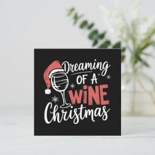 Cartes Pour Fêtes Annuelles Rêvant d'une fête de Noël au vin, humour sur la bo
