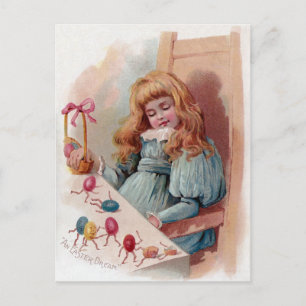Cartes Pour Fêtes Annuelles Rêve de fille Animer Oeufs de Pâques