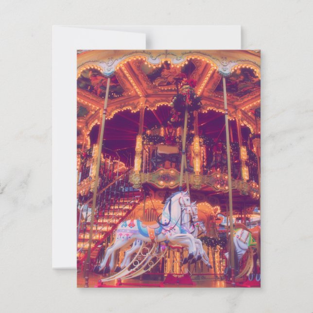 Cartes Pour Fêtes Annuelles rêve d'enfance - vieux cheval carrousel (Devant)