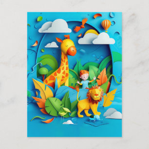 Cartes Pour Fêtes Annuelles Rêve d'explorateur de la faune pour les enfants