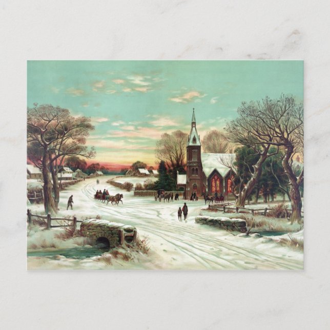 Cartes Pour Fêtes Annuelles Réveillon de Noël 1898 (Devant)
