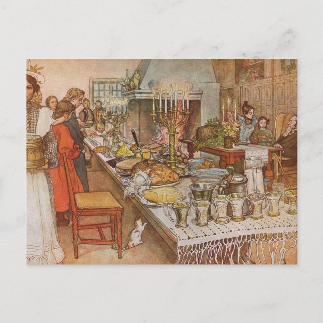 Cartes Pour Fêtes Annuelles Réveillon de Noël Carl Larsson 1904 (Devant)