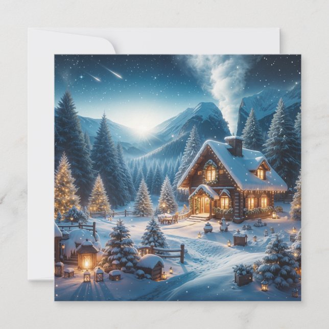 Cartes Pour Fêtes Annuelles Réveillon du Nouvel An alpin (Devant)