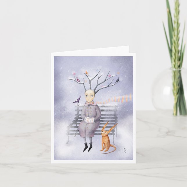 Cartes Pour Fêtes Annuelles Rêver de neige (Devant)