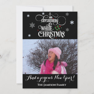 Cartes Pour Fêtes Annuelles Rêver D'Un Vacances Photo De Noël Blanc