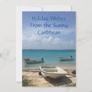 Cartes Pour Fêtes Annuelles Rêverie caribéenne Bateaux de pêche de Bonaire Océ