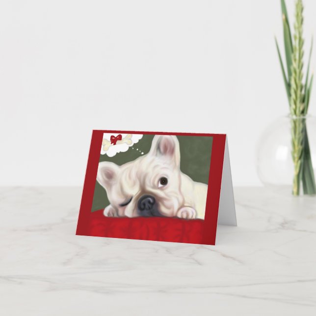 Cartes Pour Fêtes Annuelles Rêves doux de Bouledogue français (Devant)