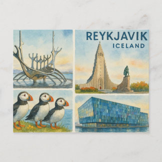 Cartes Pour Fêtes Annuelles Reykjavik Islande multivue