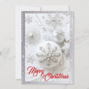 Cartes Pour Fêtes Annuelles Rhinestones blancs ornés simplement enflés Noël