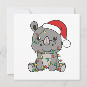 Cartes Pour Fêtes Annuelles Rhinino Animaux d'hiver Rhinos
