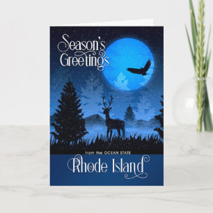 Cartes Pour Fêtes Annuelles Rhode Island Ocean State Bonnes Fêtes Deer