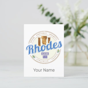 Cartes Pour Fêtes Annuelles Rhodes Grèce Vintage Île Egée Souvenir