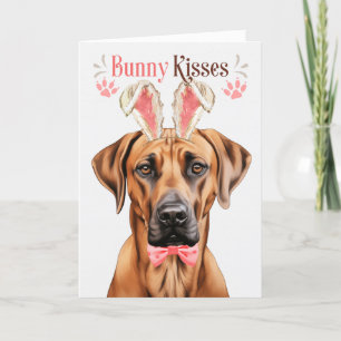 Cartes Pour Fêtes Annuelles Rhodesian Ridgeback Chien Bunny Oreilles pour Pâqu