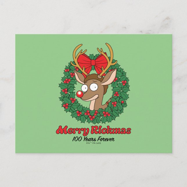 Cartes Pour Fêtes Annuelles Rick et Morty | Renne Morty Joyeux Rickmas (Devant)
