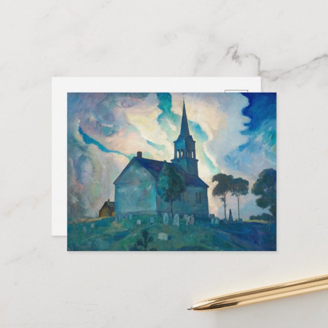 Cartes Pour Fêtes Annuelles Ridge Church par Newell Convers Wyeth (Devant/Arrière en situation)