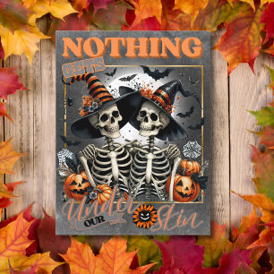 Cartes Pour Fêtes Annuelles Rien ne passe sous notre Skeleton Couple
