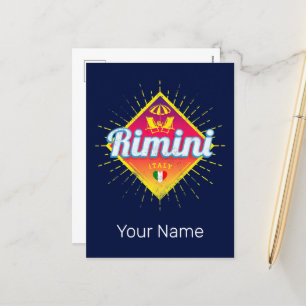 Cartes Pour Fêtes Annuelles Rimini Emilia Romagne Italie Retro Sunset Vintage
