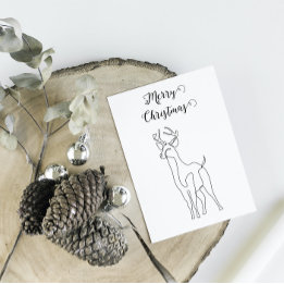 Cartes Pour Fêtes Annuelles Rindeer minimaliste Noir Linn hiver Noël
