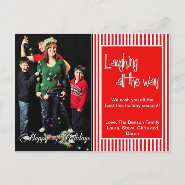 Cartes Pour Fêtes Annuelles Rire tout le chemin PhotoCard de Noël (Devant)