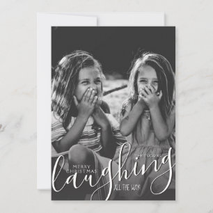 Cartes Pour Fêtes Annuelles Rire tout le chemin Snowflakes Noël bleu