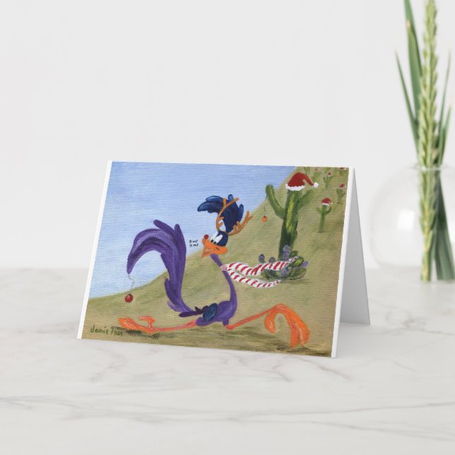Cartes Pour Fêtes Annuelles Roadrunner de Noël (Devant)