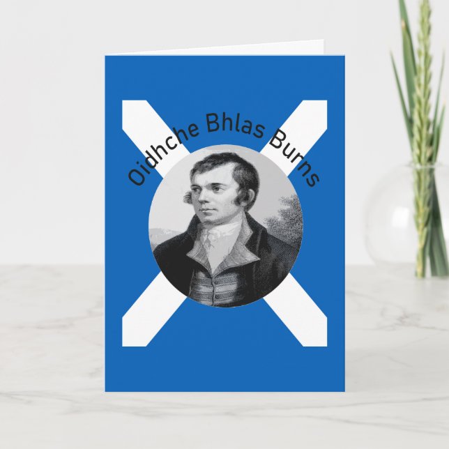 Cartes Pour Fêtes Annuelles Robbie Burns - En Gris Oidhche Bhlas Burns (Devant)