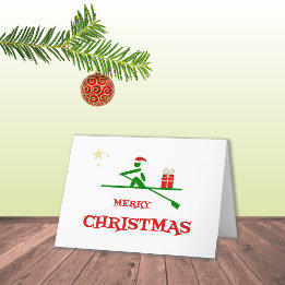 Cartes Pour Fêtes Annuelles Robe de Noël apportant un cadeau