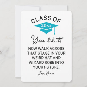Cartes Pour Fêtes Annuelles Robe et Chapeau de Magicien Diplômé 2026 Personnal