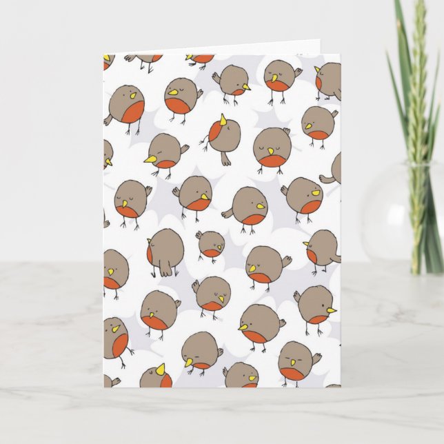 Cartes Pour Fêtes Annuelles Robin (Devant)
