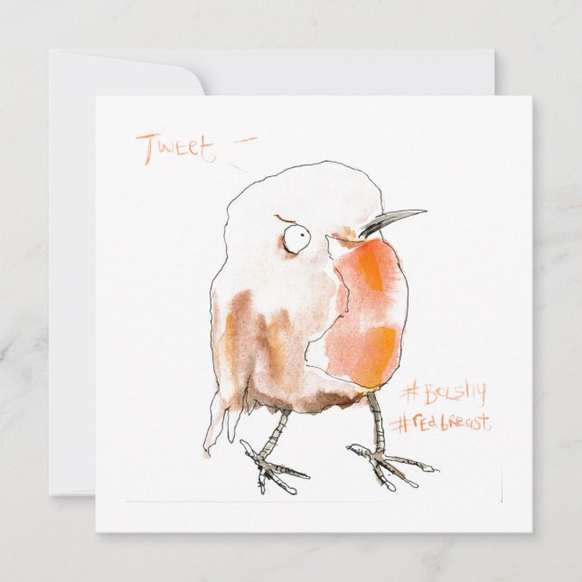 Cartes Pour Fêtes Annuelles Robin à seins rouges Bolshy (Devant)