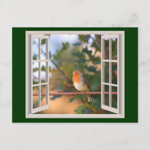 Cartes Pour Fêtes Annuelles Robin Bird à Window