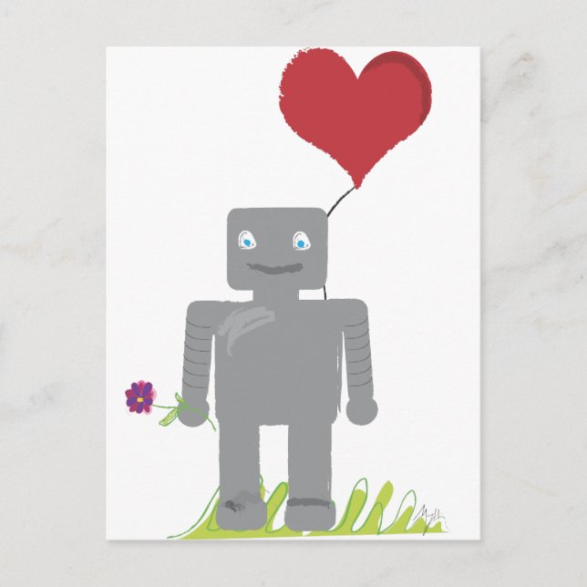 Cartes Pour Fêtes Annuelles Robot Love Valentine (Devant)