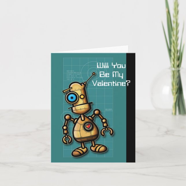 Cartes Pour Fêtes Annuelles Robot valentine (Devant)