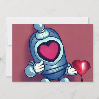 Cartes Pour Fêtes Annuelles Robot Valentine Heart Balloon