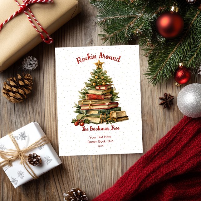 Cartes Pour Fêtes Annuelles Rocher Autour De L'Arbre De Bookmas (Créateur téléchargé)