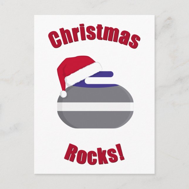 Cartes Pour Fêtes Annuelles Rochers de Noël ! Curling (Devant)