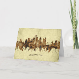 Cartes Pour Fêtes Annuelles Rochester New York Cityscape