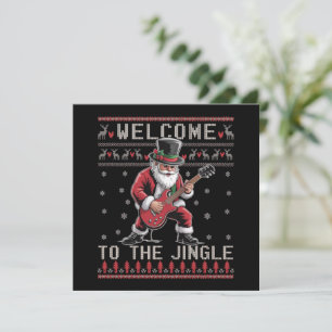 Cartes Pour Fêtes Annuelles Rock n Roll Noël Rocker Santa Cadeau de Noël laid 