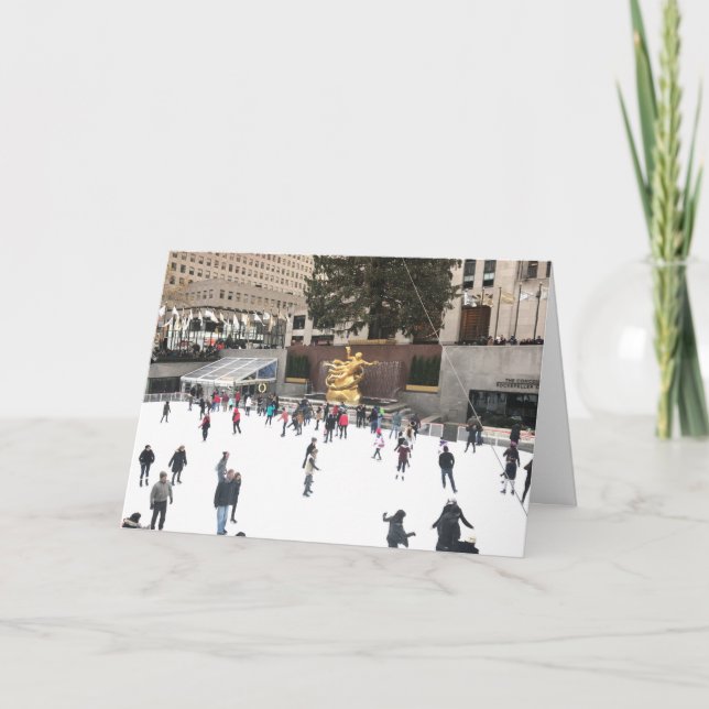 Cartes Pour Fêtes Annuelles Rockefeller Center Joyeux Noël Ice Rink NYC (Devant)