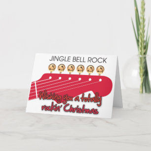 Cartes Pour Fêtes Annuelles Rockin' Christmas with Guitar Christmas Card