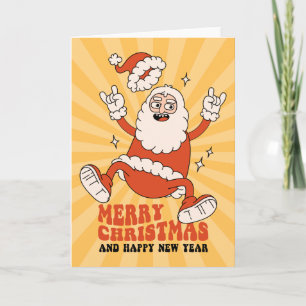 Cartes Pour Fêtes Annuelles Rockin' Santa Claus - Un Noël joyeux et bruyant