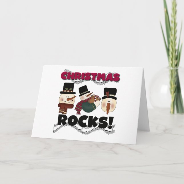 Cartes Pour Fêtes Annuelles Rocks de Noël des neigeurs (Devant)