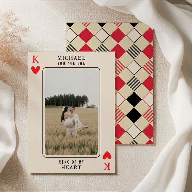 Cartes Pour Fêtes Annuelles Roi de Mon Cœur Photo Personnalisée Saint-Valentin (Créateur téléchargé)