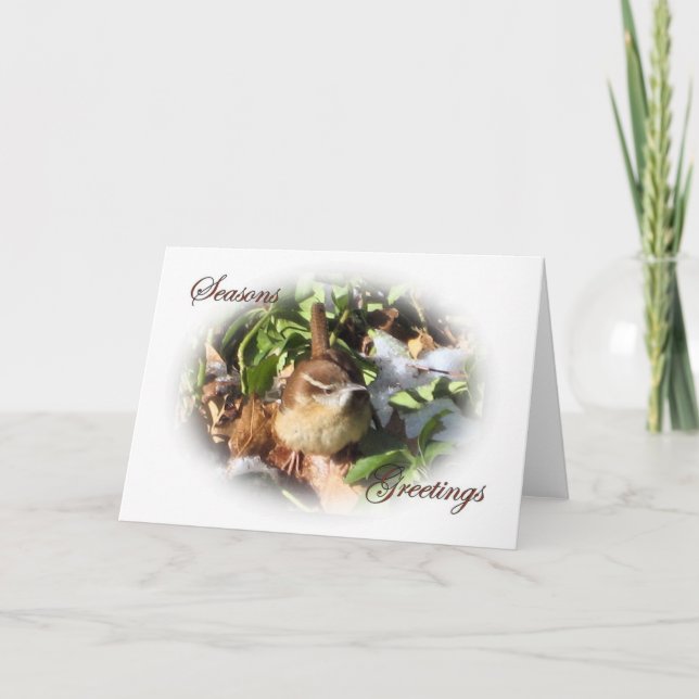Cartes Pour Fêtes Annuelles Roitelet d'hiver (Devant)