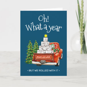 Cartes Pour Fêtes Annuelles Rolling dans la festivité Camion Rouge Papier Toil