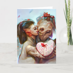 Cartes Pour Fêtes Annuelles Romance Fantaisiste d'Alien